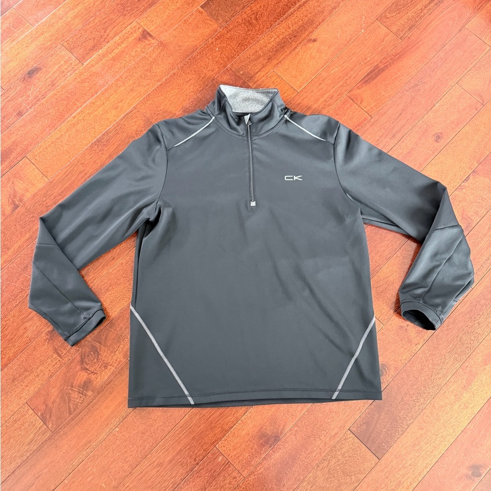 Calvin Klein Men's Black Performance Quarter Zip Pullover - Picture 1 of 5